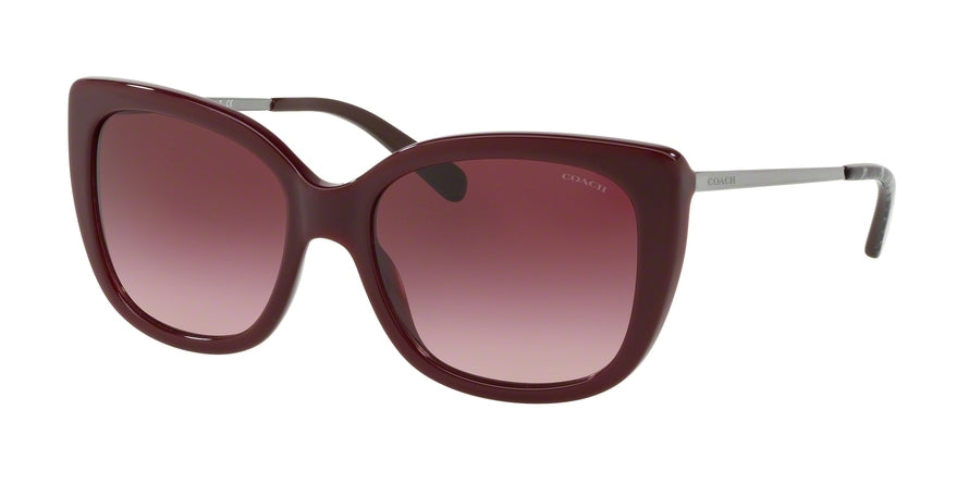 Coach L1041 HC8246F Square Sunglasses  55098H-SOLID OXBLOOD 55-18-140 - Color Map red