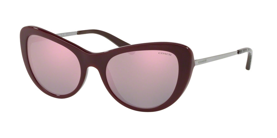 Coach L1039 HC8247 Cat Eye Sunglasses  55095R-SOLID OXBLOOD 53-19-140 - Color Map red