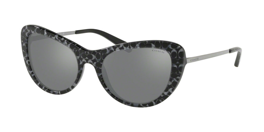 Coach L1039 HC8247 Cat Eye Sunglasses  55206G-GUNMETAL SIG C OUTSIDE 53-19-140 - Color Map gunmetal