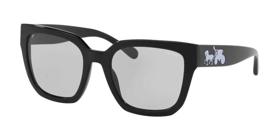 Coach L1050 HC8249F Square Sunglasses  500287-BLACK SOLID 53-21-140 - Color Map black