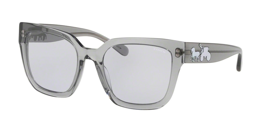 Coach L1050 HC8249F Square Sunglasses  51721A-GREY TRANS 53-21-140 - Color Map grey