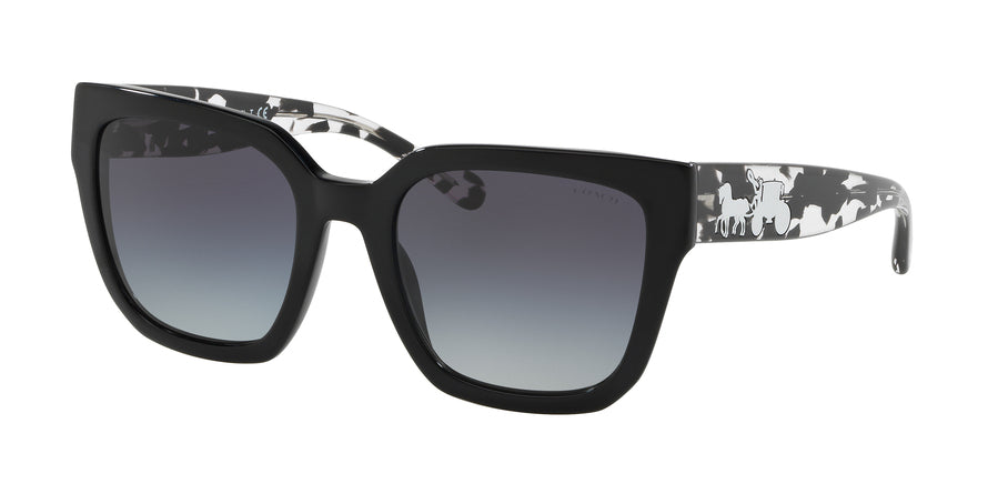 Coach L1049 HC8249 Square Sunglasses  50028G-BLACK 53-21-140 - Color Map black