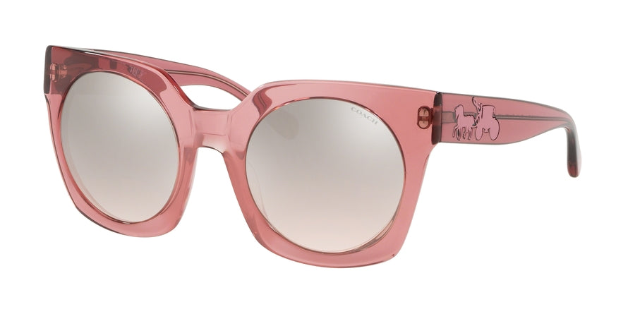 Coach L1048 HC8250F Irregular Sunglasses  55278Z-TRANS PINK 51-23-140 - Color Map pink