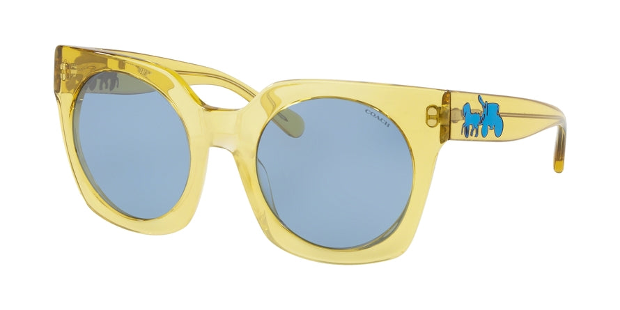 Coach L1047 HC8250 Irregular Sunglasses  55241U-YELLOW  TRANS 51-23-140 - Color Map multicolor