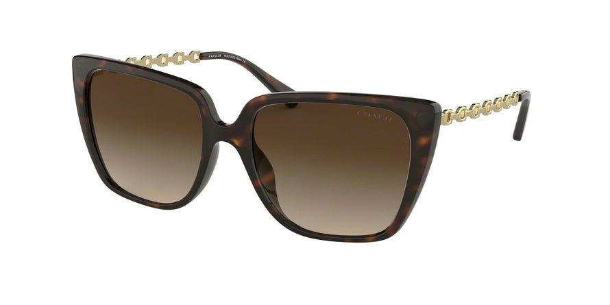 Coach L1066 HC8256U Square Sunglasses  512013-DARK TORTOISE 55-17-140 - Color Map tortoise