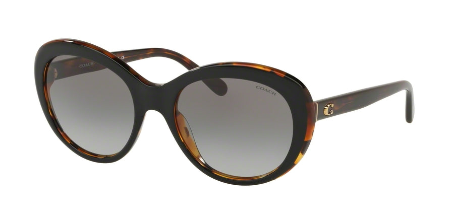 Coach L1061 HC8259 Oval Sunglasses  544611-BLACK/TORTOISE 54-19-140 - Color Map black