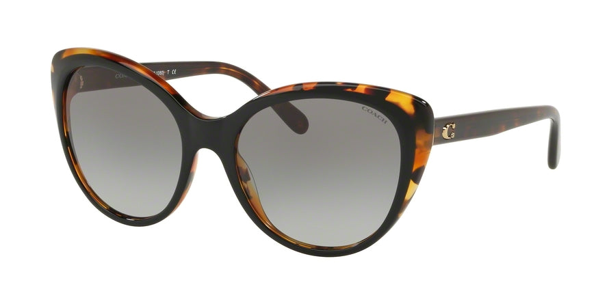 Coach L1060 HC8260 Cat Eye Sunglasses  544611-BLACK/TORTOISE 55-18-140 - Color Map black