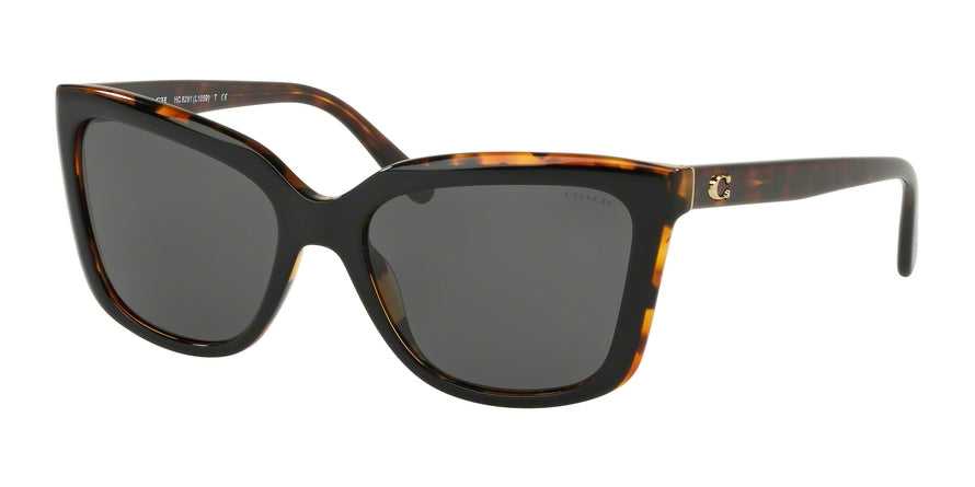 Coach L1071 HC8261F Square Sunglasses  544687-BLACK/TORTOISE 57-16-140 - Color Map havana