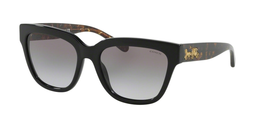 Coach L1076 HC8262F Square Sunglasses  500211-BLACK 55-18-140 - Color Map black