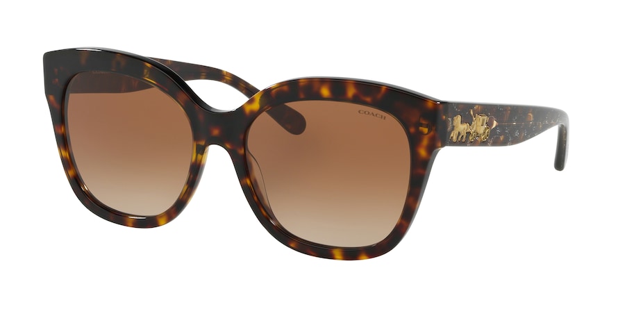 Coach L1077 HC8264F Square Sunglasses  512013-TORTOISE 56-17-140 - Color Map black
