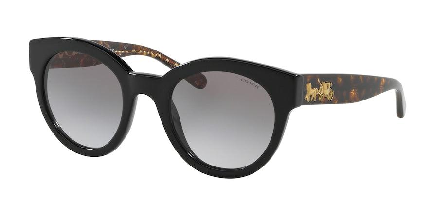 Coach L1084 HC8265 Round Sunglasses  500211-BLACK 51-23-140 - Color Map black