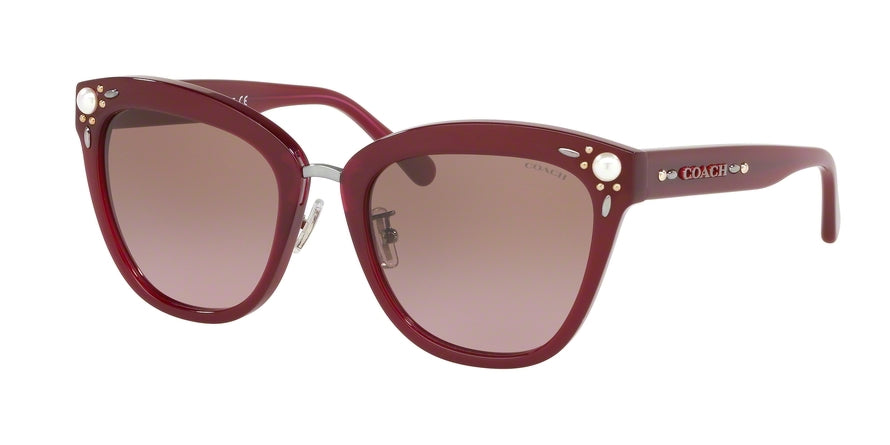 Coach L1092 HC8266H Square Sunglasses  552614-AUBERGINE 53-20-140 - Color Map purple/reddish