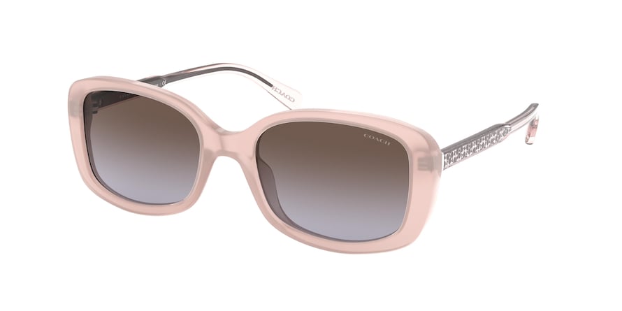 Coach L1121 HC8278F Rectangle Sunglasses  511368-MILKY PINK 55-18-140 - Color Map pink