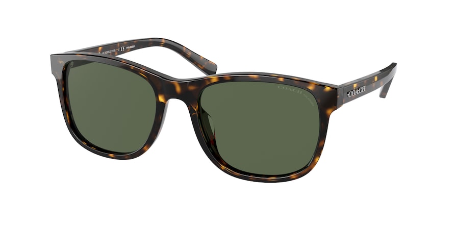 Coach L1119 HC8283U Rectangle Sunglasses  51209A-DARK TORTOISE 55-19-145 - Color Map havana