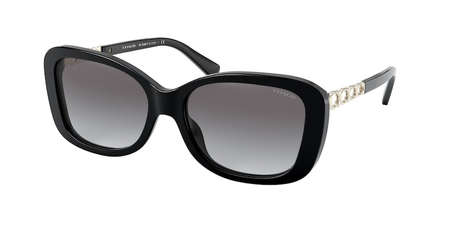 Coach L1131 HC8286F Rectangle Sunglasses  50028G-BLACK 58-16-140 - Color Map black