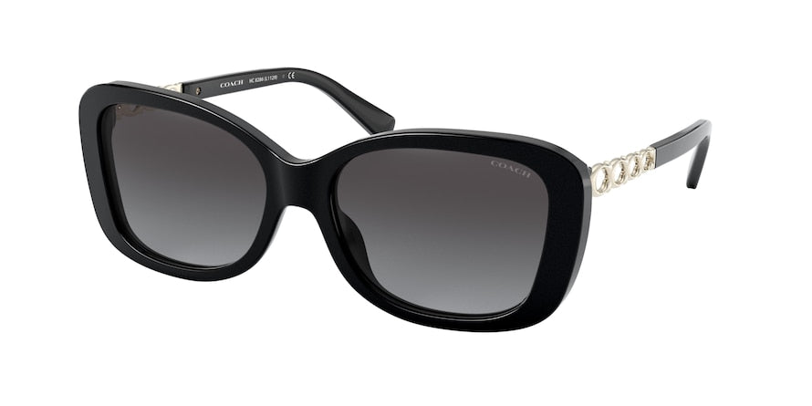 Coach L1129 HC8286 Rectangle Sunglasses  50028G-BLACK 57-17-140 - Color Map black