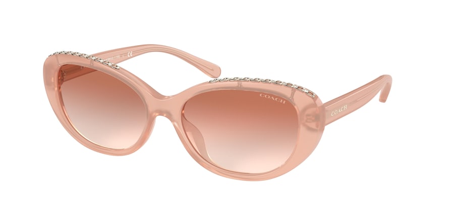 Coach L1150 HC8296U Oval Sunglasses  511313-MILKY PINK 56-16-140 - Color Map pink