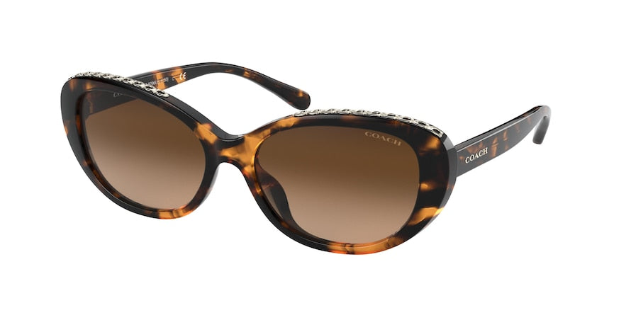 Coach L1150 HC8296U Oval Sunglasses  512074-DARK TORTOISE 56-16-140 - Color Map havana