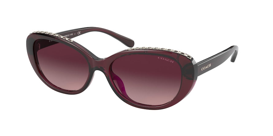 Coach L1150 HC8296U Oval Sunglasses  56158H-BURGUNDY 56-16-140 - Color Map bordeaux