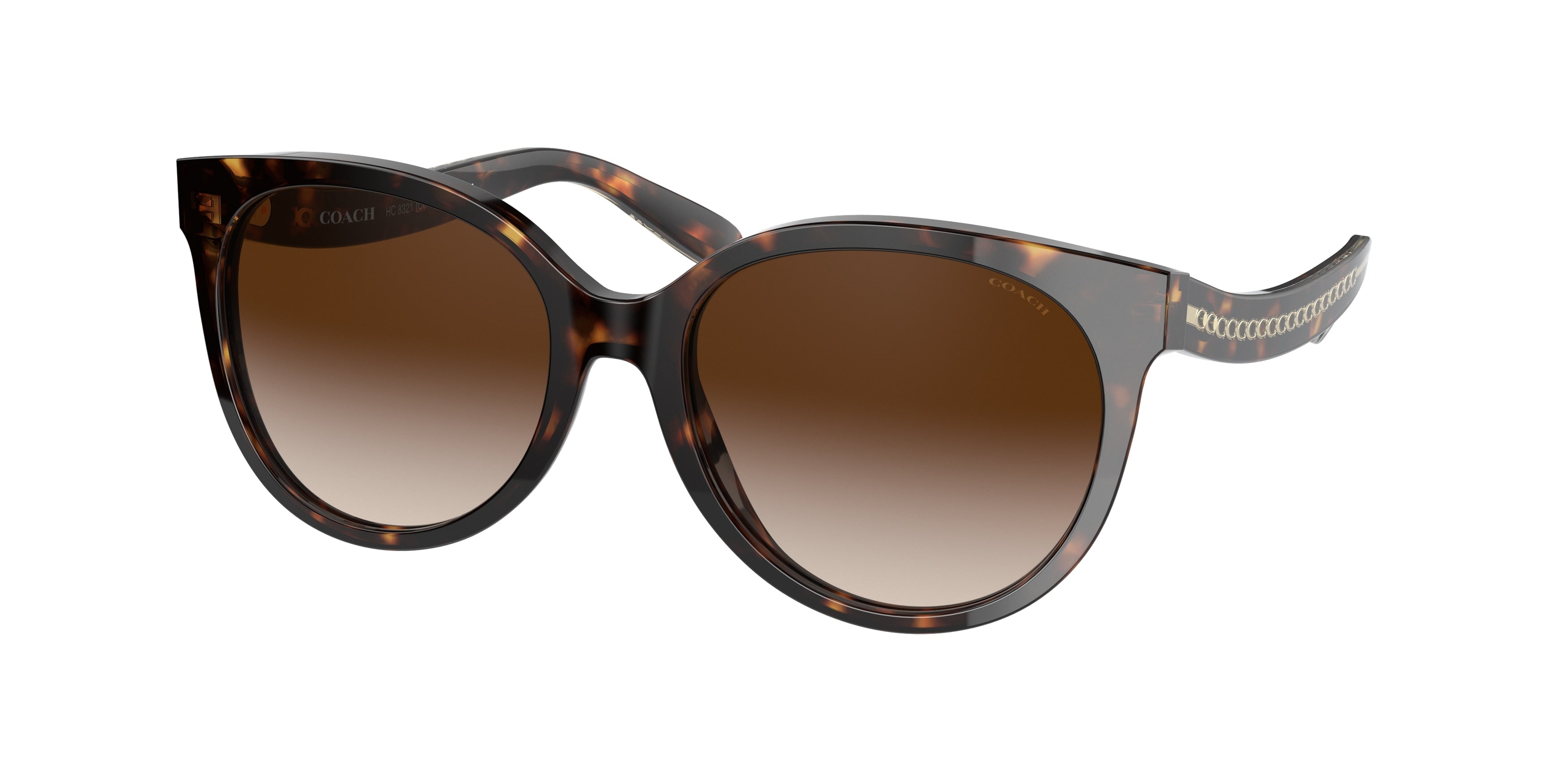 Coach C6181 HC8321 Round Sunglasses  51203B-Dark Tortoise 55-140-18 - Color Map Tortoise