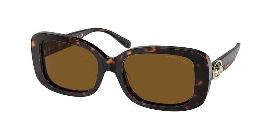 Coach C6187 HC8330F Rectangle Sunglasses  512083-DARK TORTOISE 56-18-140 - Color Map havana