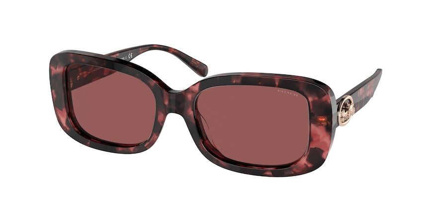 Coach C6187 HC8330F Rectangle Sunglasses  565869-MILKY WINE TORTOISE 56-18-140 - Color Map bordeaux