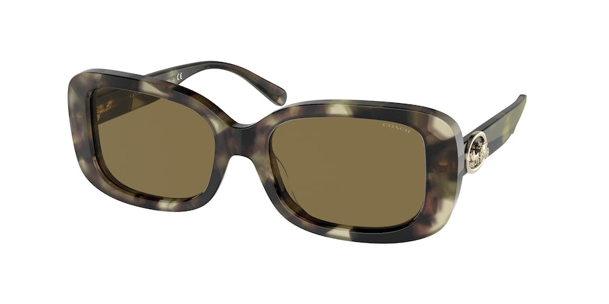 Coach C6186 HC8330 Rectangle Sunglasses  559273-MILKY MOSS GREEN TORTOISE 54-18-140 - Color Map green