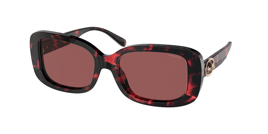 Coach C6186 HC8330 Rectangle Sunglasses  565869-MILKY WINE TORTOISE 54-18-140 - Color Map bordeaux