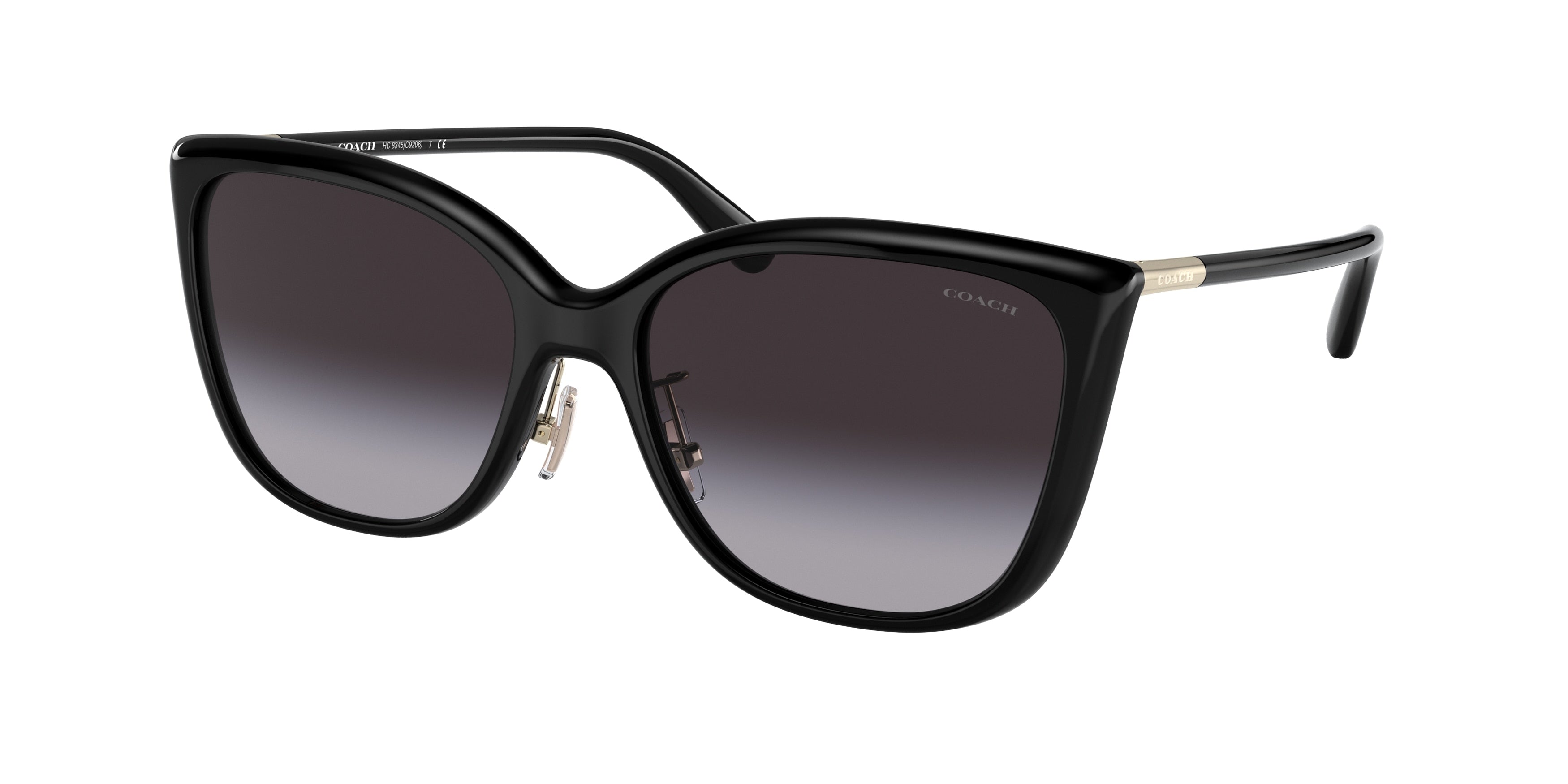 Coach C9206 HC8345 Square Sunglasses  50028G-Black 57-145-17 - Color Map Black