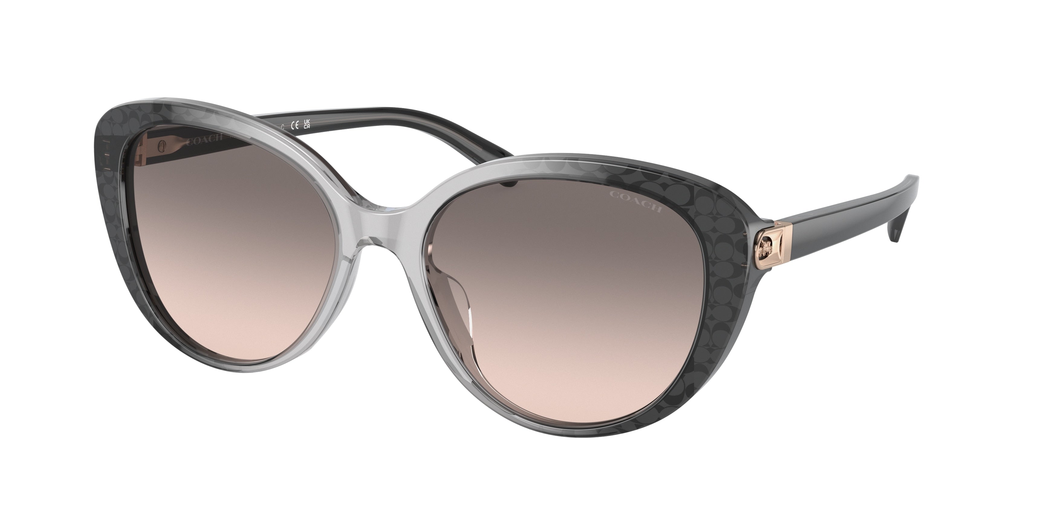 Coach CD479 HC8348U Cat Eye Sunglasses  57103B-Grey Gradient 56-140-18 - Color Map Grey