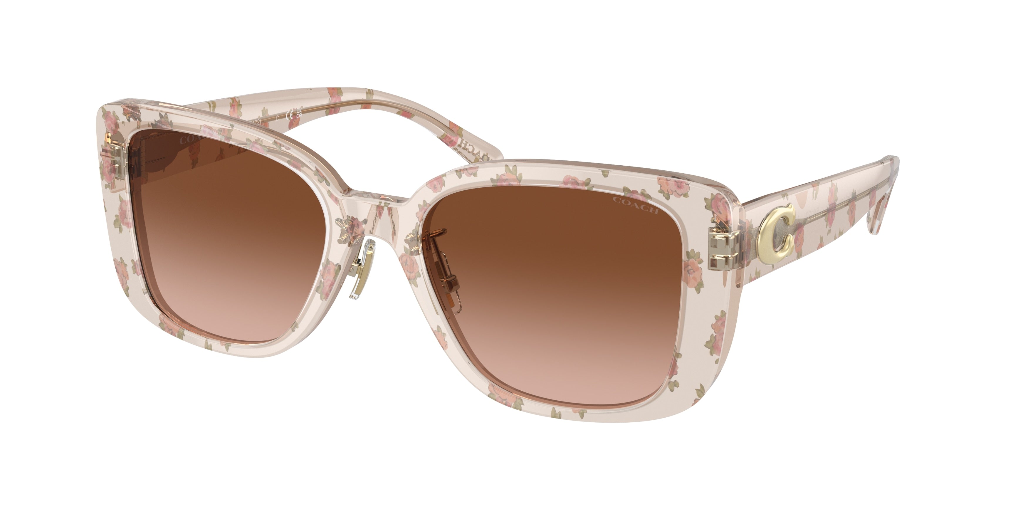 Coach CD472 HC8352 Square Sunglasses  57713B-Mini Vintage Rose 54-145-20 - Color Map Pink