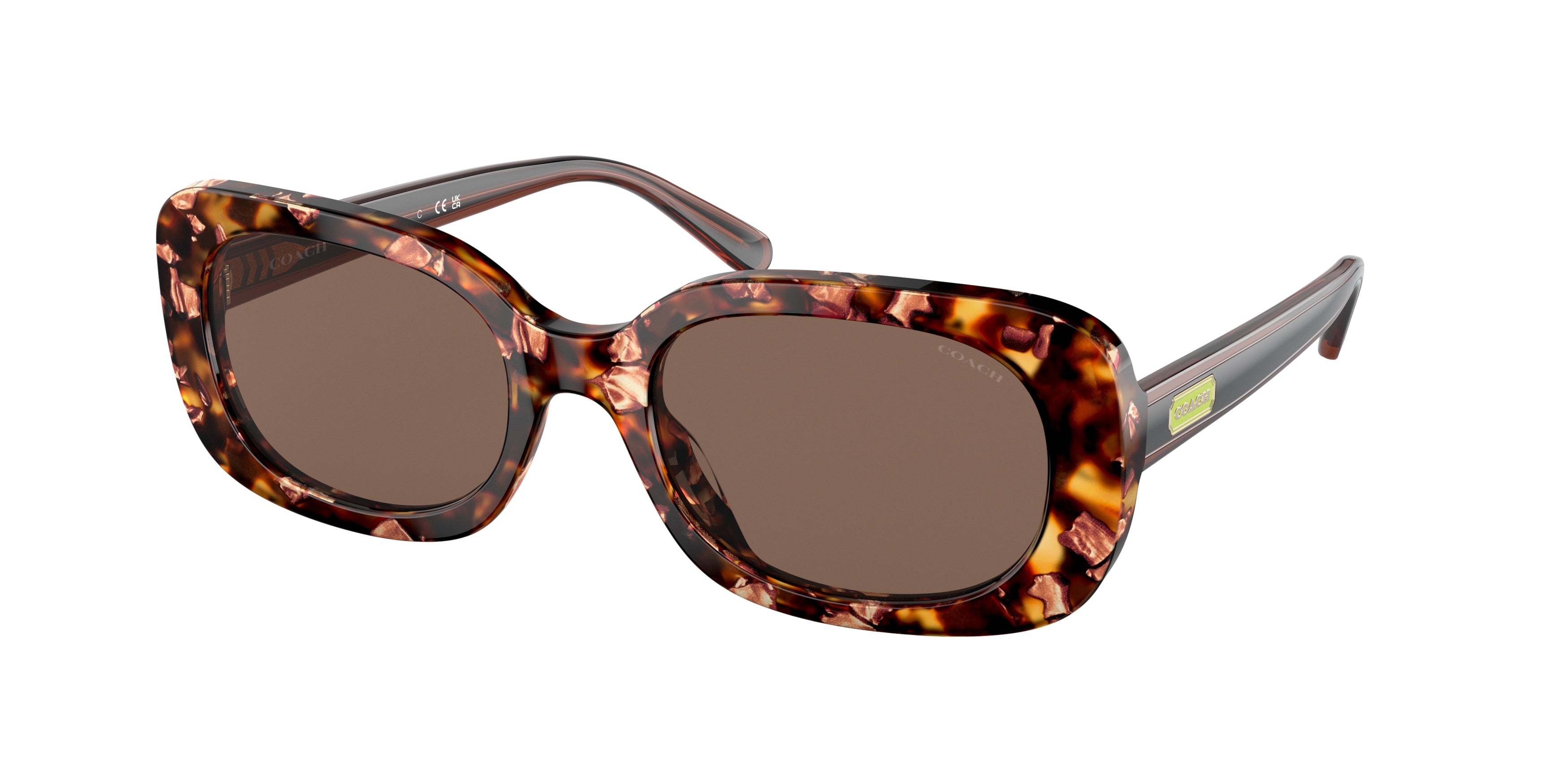 Coach CD868 HC8358F Oval Sunglasses  571173-Pearlescent Amber Tortoise 56-145-20 - Color Map Tortoise