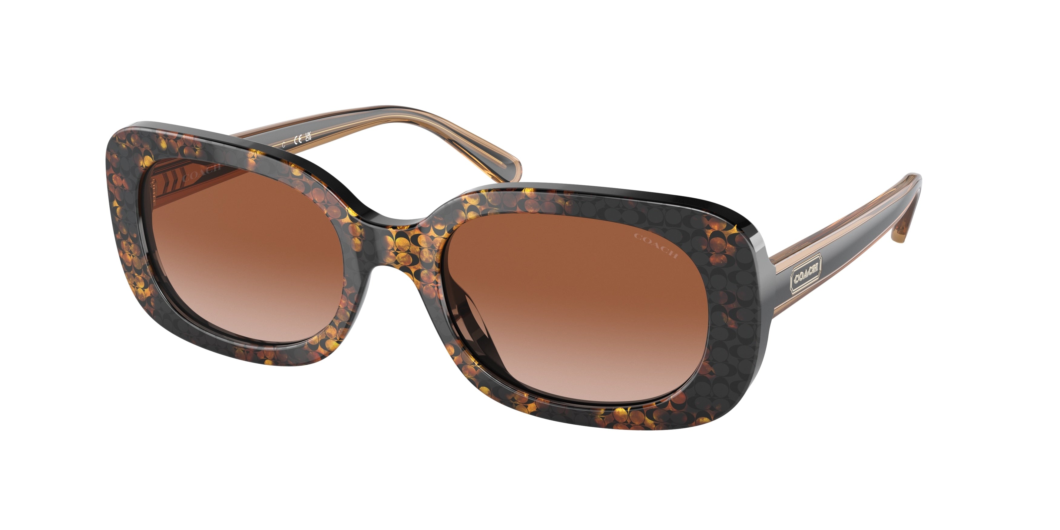 Coach CD868 HC8358F Oval Sunglasses  572413-Pearlized Tortoise 56-145-20 - Color Map Tortoise
