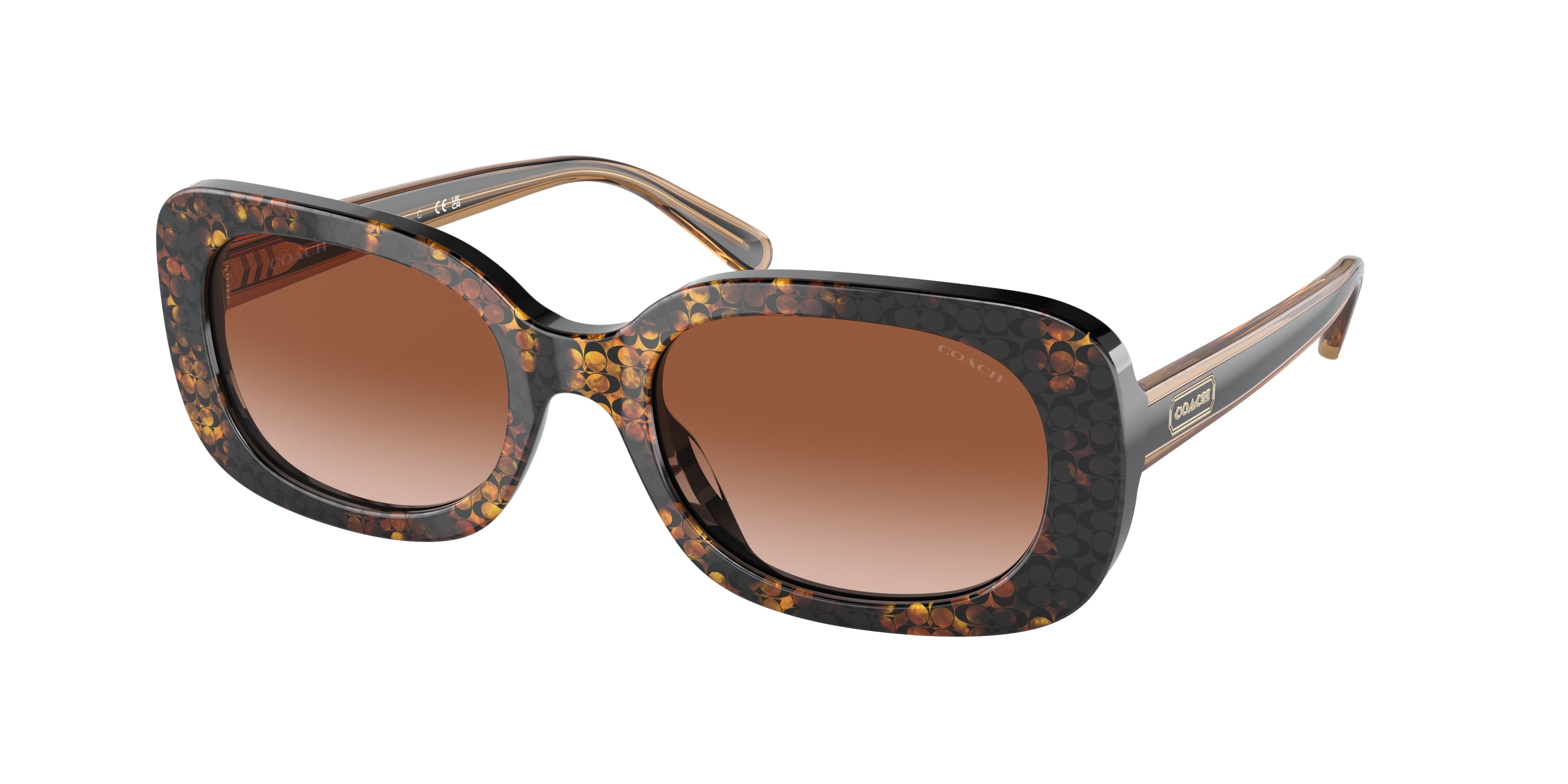 Coach CD471 HC8358U Oval Sunglasses  572413-Pearlized Tortoise 54-140-20 - Color Map Tortoise