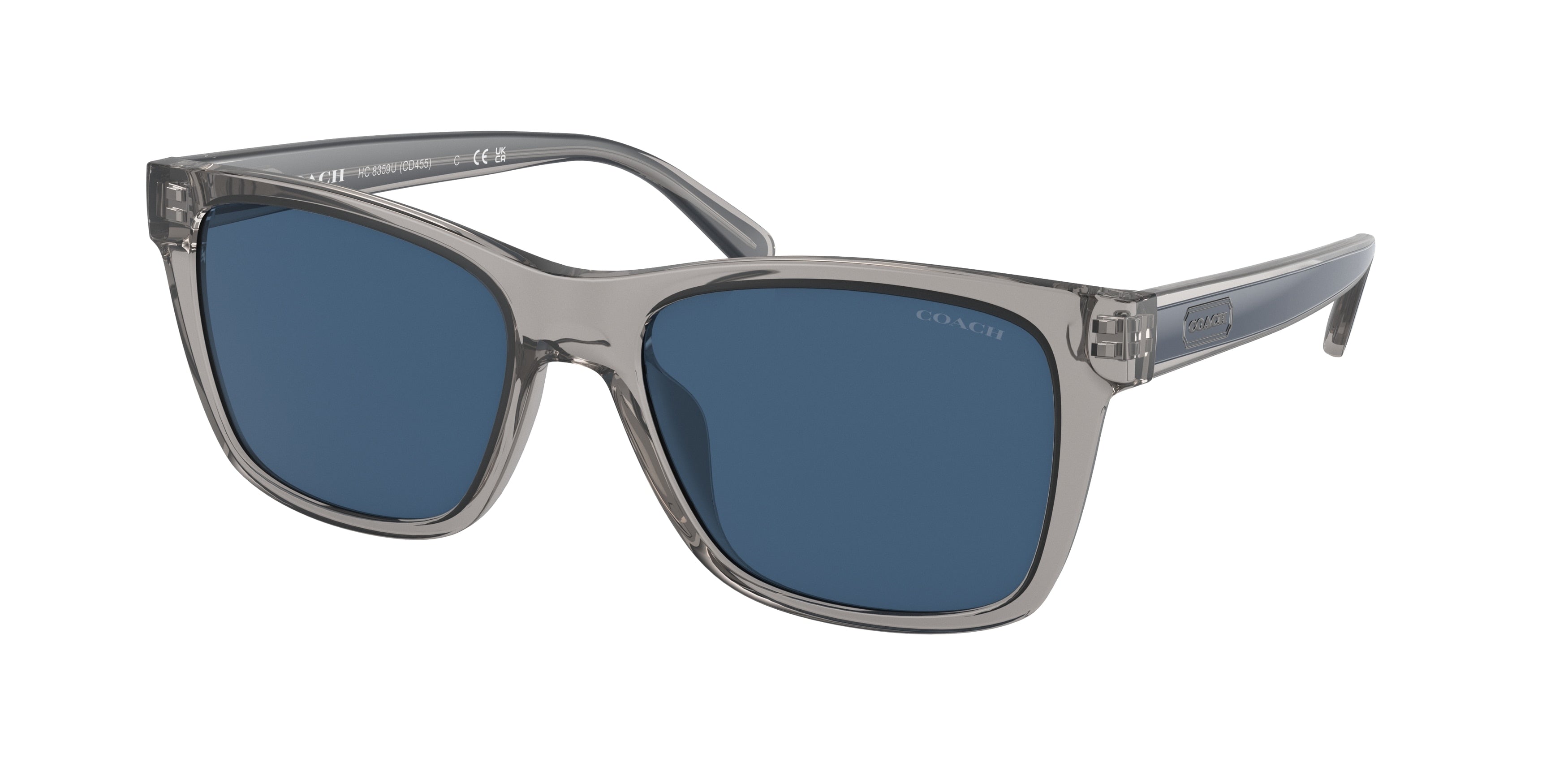 Coach CD455 HC8359U Square Sunglasses  520255-Transparent Matte Grey 56-145-18 - Color Map Grey