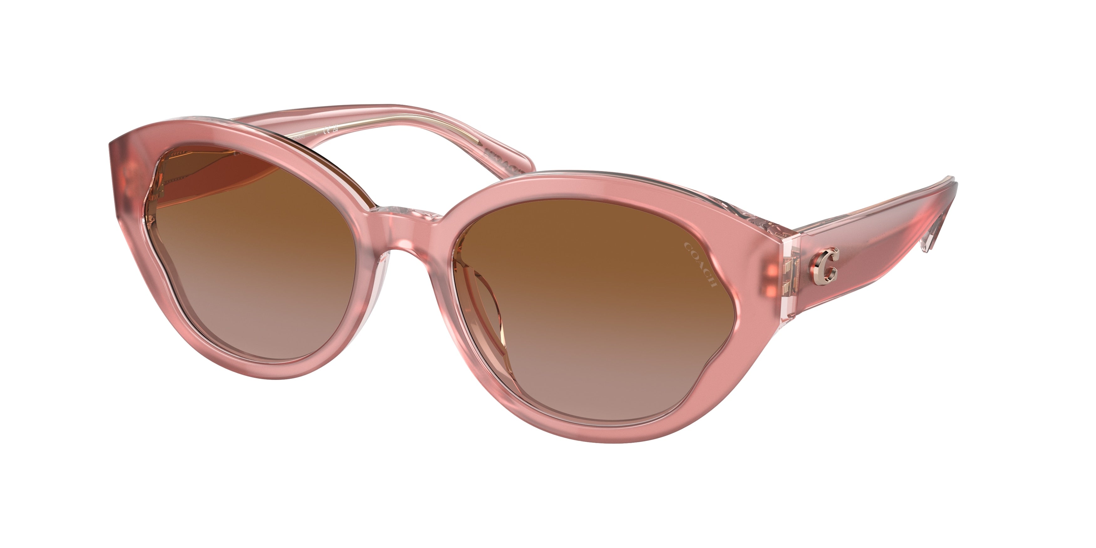 Coach CH569 HC8364U Oval Sunglasses  574313-Milky Pink/Transparent Pink 55-140-19 - Color Map Pink
