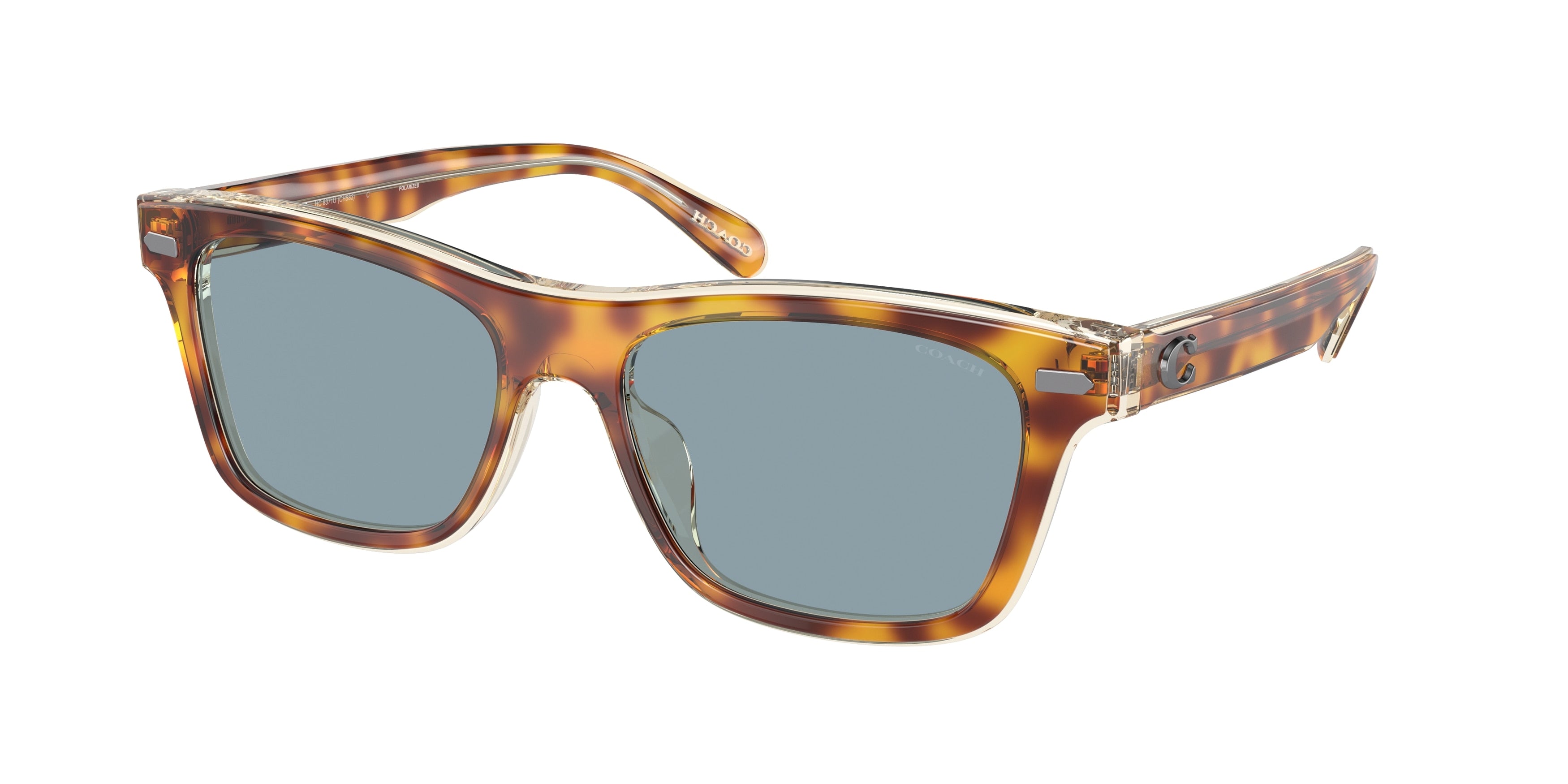 Coach CH583 HC8371U Square Sunglasses  575672-Tortoise/Transparent Beige 54-145-17 - Color Map Tortoise