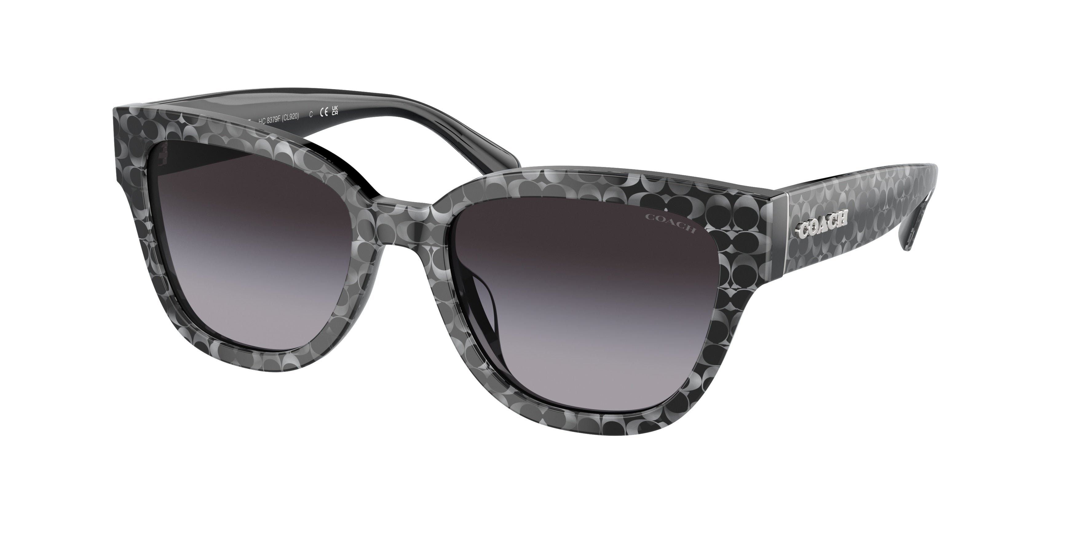 Coach CL921 HC8379F Butterfly Sunglasses  55208G-Grey Pearl Signature C 57-145-18 - Color Map Grey