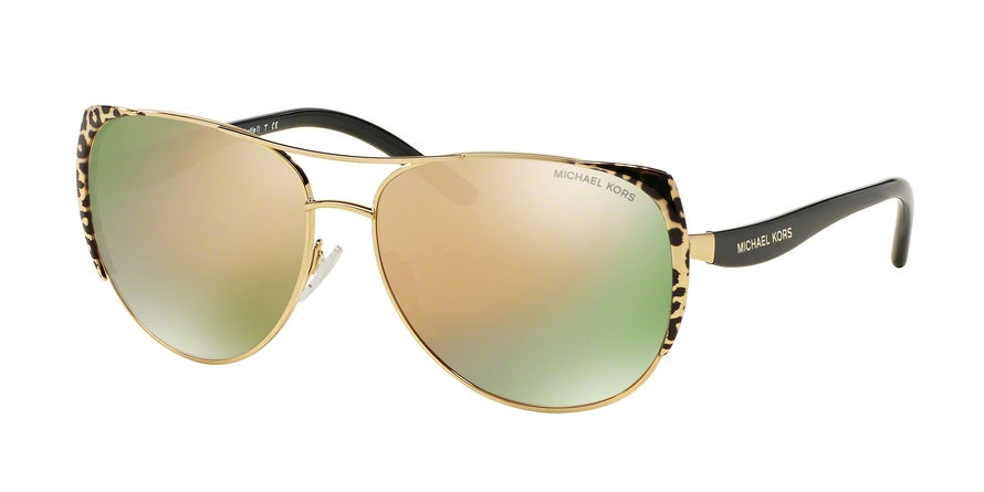 Michael Kors SADIE I MK1005 Pilot Sunglasses  1057R5-BLACK GOLD LEOPARD/BLACK 59-15-135 - Color Map multi
