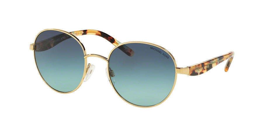 Michael Kors SADIE III MK1007 Round Sunglasses  10934S-GOLD/OCEAN CONFETTI TORTOISE 52-19-135 - Color Map gold