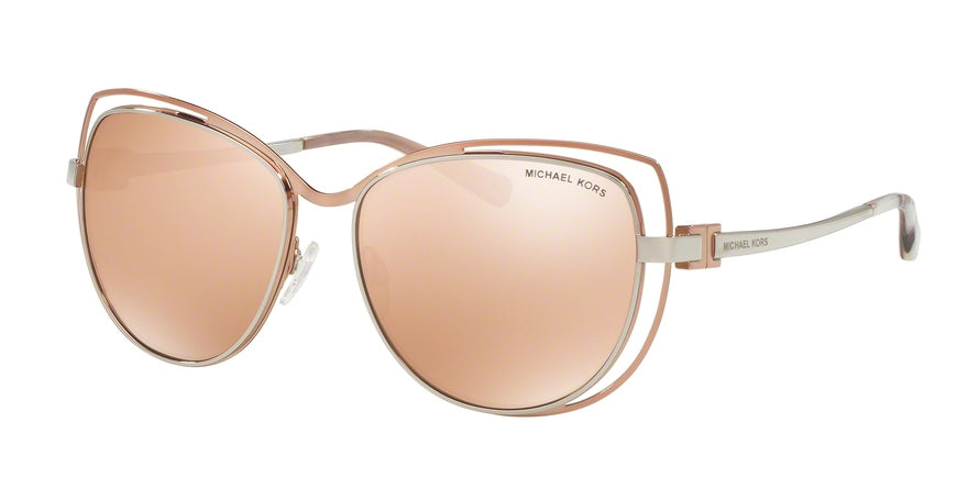 Michael Kors AUDRINA I MK1013 Cat Eye Sunglasses  1121R1-SILVER/ROSE GOLD 58-15-140 - Color Map pink