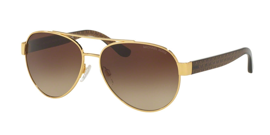 Michael Kors MK1014 Pilot Sunglasses  112513-GOLD/DARK BROWN 58-14-135 - Color Map gold