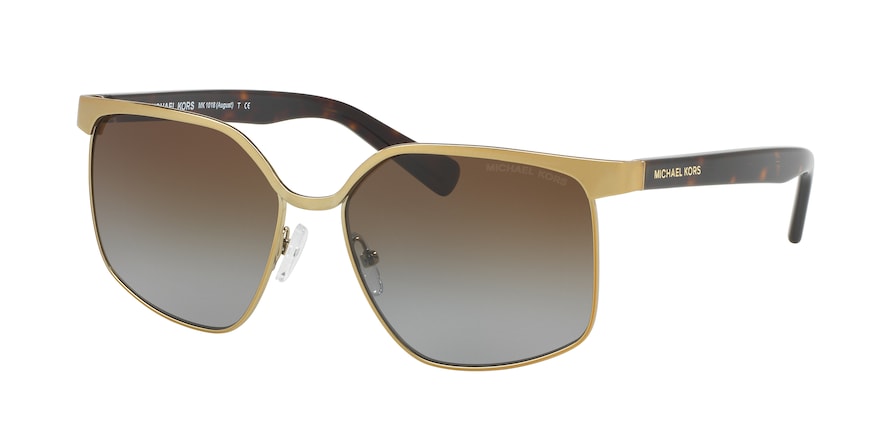 Michael Kors AUGUST MK1018 Irregular Sunglasses  1145T5-PALE GOLD/DK TORTOISE 56-16-140 - Color Map gold