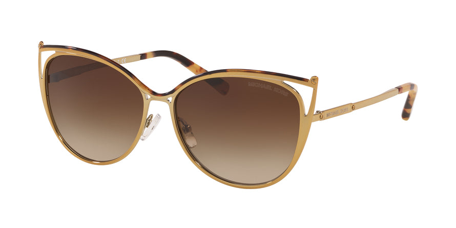 Michael Kors INA MK1020 Cat Eye Sunglasses  116313-TOKYO TORTOISE/GOLD-TONE 56-14-135 - Color Map gold