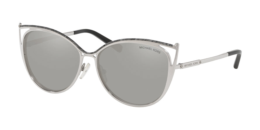 Michael Kors INA MK1020 Cat Eye Sunglasses  11666G-GRAY MARBLE/SILVER-TONE 56-14-135 - Color Map silver