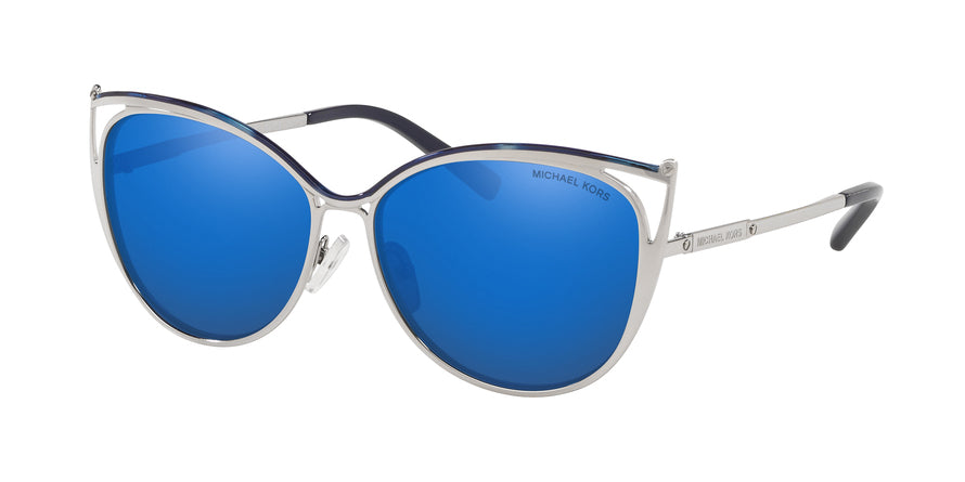 Michael Kors INA MK1020 Cat Eye Sunglasses  116755-NAVY/SILVER-TONE 56-14-135 - Color Map silver