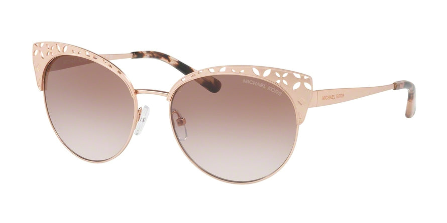 Michael Kors EVY MK1023 Square Sunglasses  106413-SATIN ROSE GOLD-TONE 56-17-140 - Color Map pink