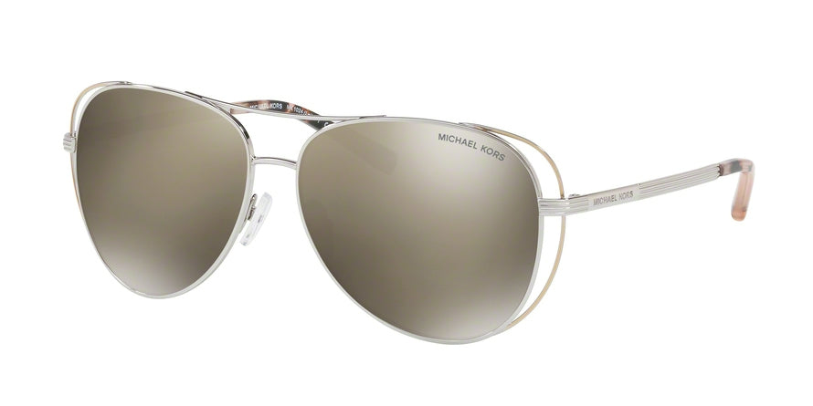 Michael Kors LAI MK1024 Pilot Sunglasses  11765A-SILVER /PALE GOLD-TONE 58-13-135 - Color Map silver