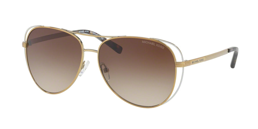 Michael Kors LAI MK1024 Pilot Sunglasses  119113-PALE GOLD/SILVER-TONE 58-13-135 - Color Map gold