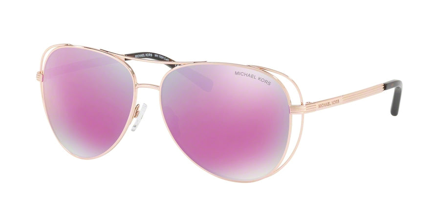 Michael Kors LAI MK1024 Pilot Sunglasses  11944X-ROSE GOLD-TONE 58-13-135 - Color Map pink
